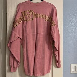 Walt Disney World Sleeping Beauty/Aurora Pink Gold Glitter Spirit Jersey Small